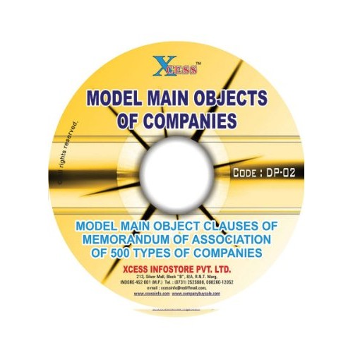 Model Main Objects of Companies Model Main Object clauses of Memorandum of Association of 500 Types of Companies.